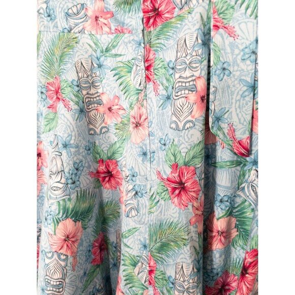 Hot Topic Blue Floral Tiki Swing Dress Retro Hawaiian Tropical SZ XS - Picture 11 of 11